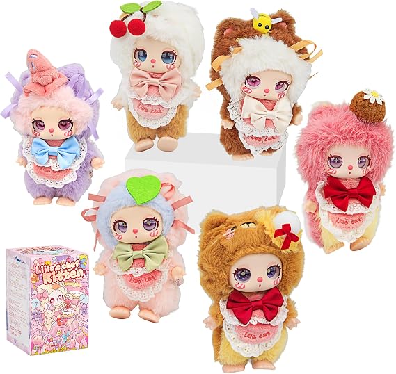Liilas Chef Kitten Series Blind Box, Adorable Collectible Toys, 6.3IN Hangable Doll with Unique Designs Birthday Gifts, 1PCS (1 of 7 Possible Styles)