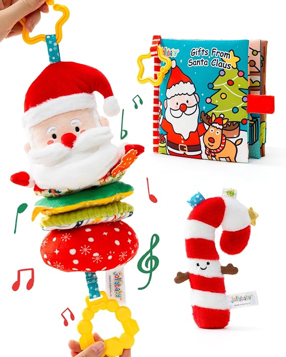 Jollybaby Car Seat Stroller Crib Hanging Toy for Baby 6-12-18-36 Months, My Baby First Christmas Toys Set, Tummy Time Infants/Newborns Easter Gifts for Boy and Girl