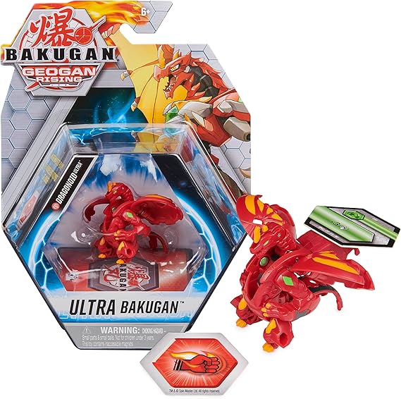 Bakugan Ultra, Dragonoid, 3-inch Tall Geogan Rising Collectible Action Figure and Trading Card