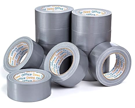 Duct Tape Heavy Duty Waterproof, 30 Yards x 2 Inch, 12-Roll Pack, All-Weather Grey Duct Tape Bulk, Strong, No Residue, Industrial and Professional Use