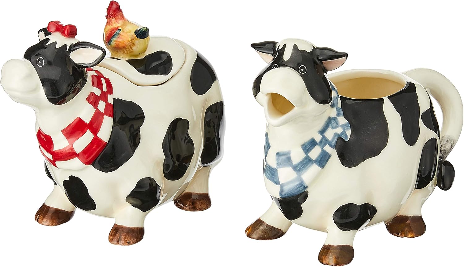 Barn Yard Cow Sugar and Creamer Set, 4-38-Inch, 4-12-Inch