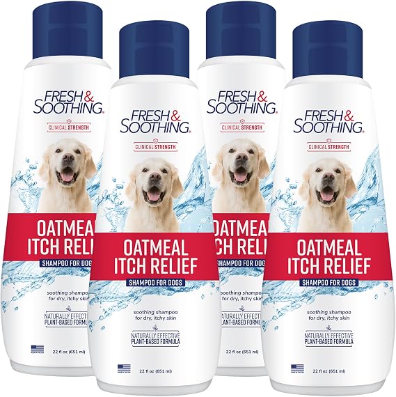 Fresh & Soothing Oatmeal Itch Relief Shampoo for Pets, 22oz - 4 Pack
