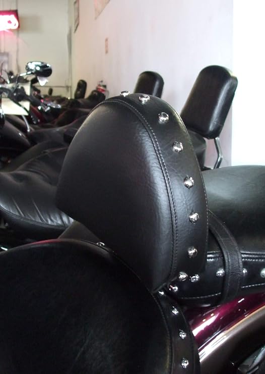 Grasshopper Limited Driver Backrest for Yamaha 1100 V-star Classic or Silverado American Made STUDDED Complete System Quick Release