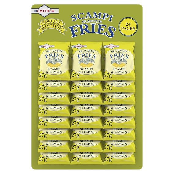 Smith's Savoury Snacks Scampi and lemon Fries Carded Pub Favourites Snacks, 27 g (Pack of 24)