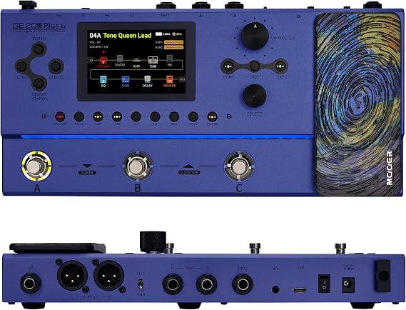MOOER GE200 Plus Li Guitar Pedal Rechargeable Amp Modelling Multi Effects