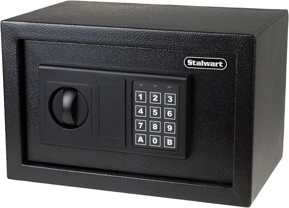 Digital Safe - Electronic Steel Safe with Keypad and Manual Override Keys - Protect Money, Jewelry, and Passports - For Home or Business by Stalwart