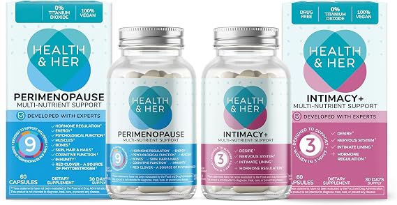 Health & Her Perimenopause & Intimacy+ Support Duo: Multi-Nutrient Bundle (1-Month Supply)