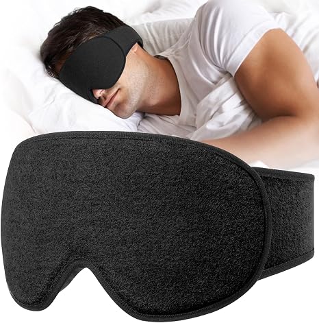 INNELO Sleep Mask for Men Women Comfortable for Side Sleepers Black