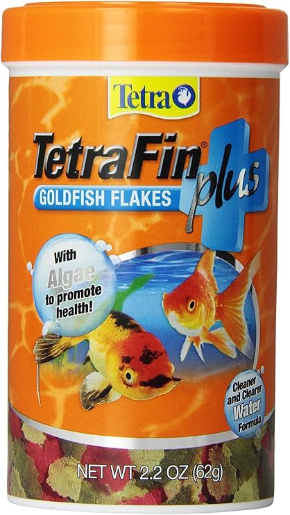 Tetra TetraFin Plus Goldfish Flakes Fish Food with Algae, 2.2 oz