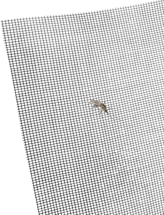 39"59" Black Fiberglass Window Screens Repair kit - DIY Adjustable Window Screens mesh Replacement kit for WindowsDoorPorchPatioSliding Screen Door
