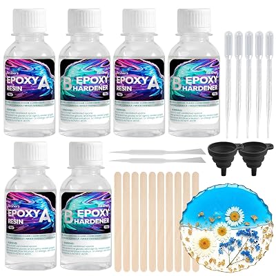 Epoxy Resin, Resiners 20.28OZ Epoxy Resin Crystal Clear, Not-Yellowing No-Bubble, Self Leveling Easy-Pour Easy Mix 1:1 Casting Kit & Coating for DIY Jewelry Making, Art Resina Clear Crafts, Molds