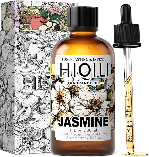 HIQILI Jasmine Fragrance Oil for Women Perfume Making, Skin Care - 1 Fl Oz