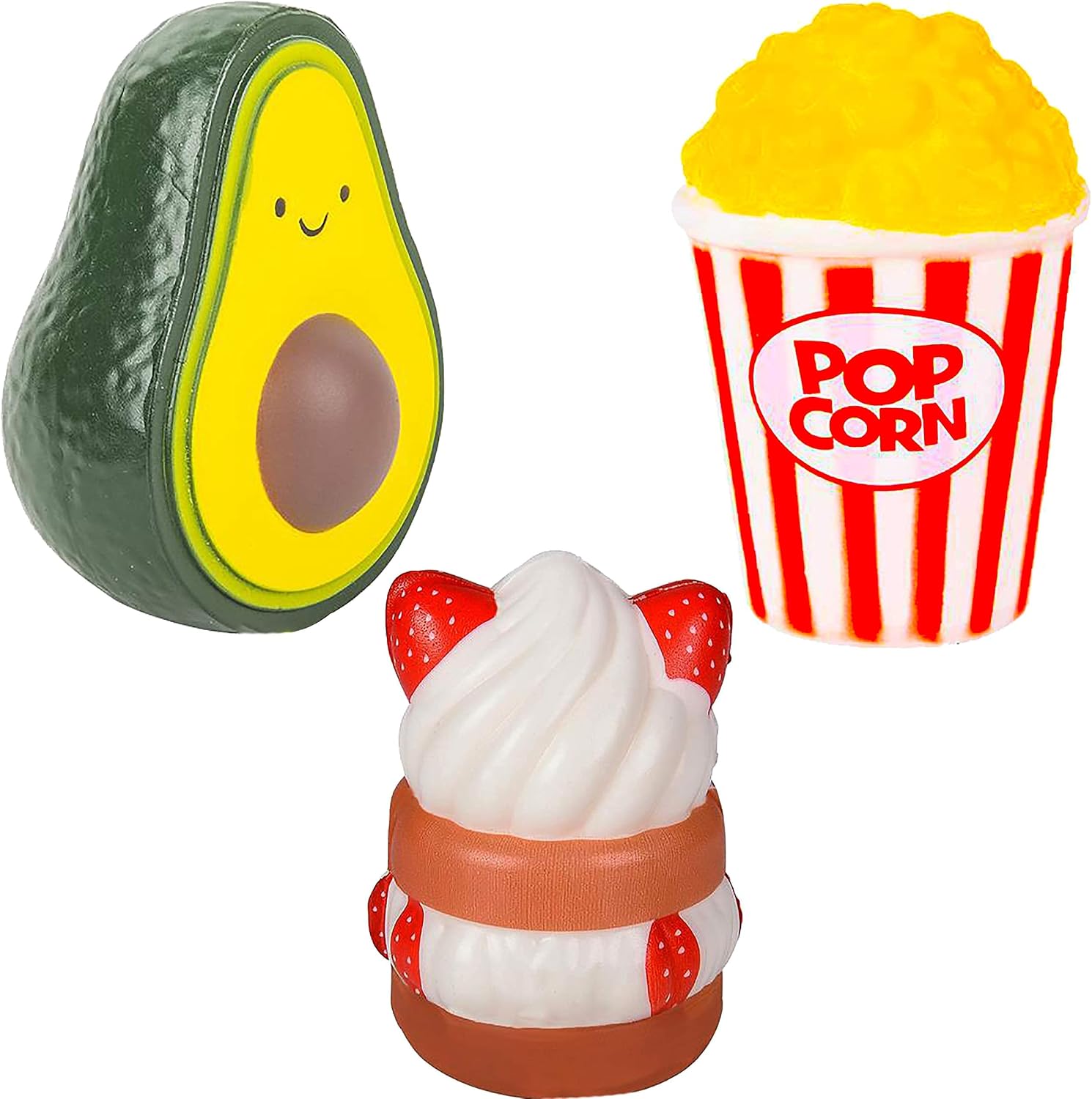 4Es Novelty Popcorn Squishy Toys for Kids Jumbo Squishies Jumbo Slow Rising 3.5 - 4.75 Huge Food Squishy Kawaii Squishies Stress Relief Sensory Fidget Stress Ball Toy for Boys Girls