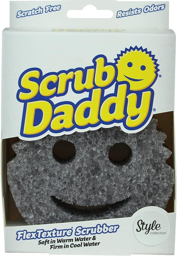 Scrub Daddy Style Dish Sponge, Kitchen Sponges for Cleaning & Dishwashing, Washing Up Sponges Multipack, Non Scratch Sponge Scourers with FlexTexture, Bathroom & Kitchen Scrubber, Grey