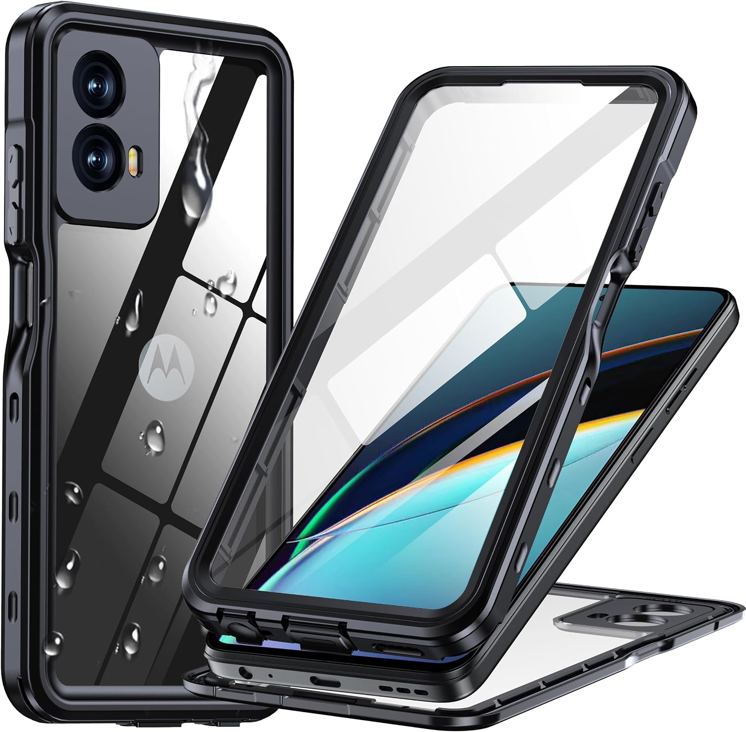 ANTSHARE Waterproof Case for Motorola Moto G 5G 2024，Moto G 5G 2024 Phone Case [Built-in Camera & Screen Protector] [IP68 Underwater] [Dustproof], 14FT Military Grade Clear Case for Motorola G 5G 2024
