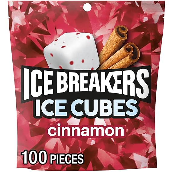 ICE BREAKERS Cinnamon Sugar-Free Gum Pouch, 8.11 oz, 100 ct
