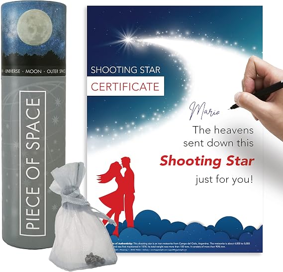 happylandgifts Romantic Gift for Lovers | Piece of Space | Real Iron Meteorite/Shooting Star for Men & Women | incl. Certificate | Valentines day gifts