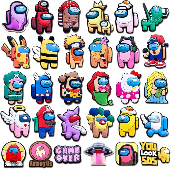 Lovelitlesix 30 45Pcs Shoe Decoration Charms for Sandals Decoration Game Charms