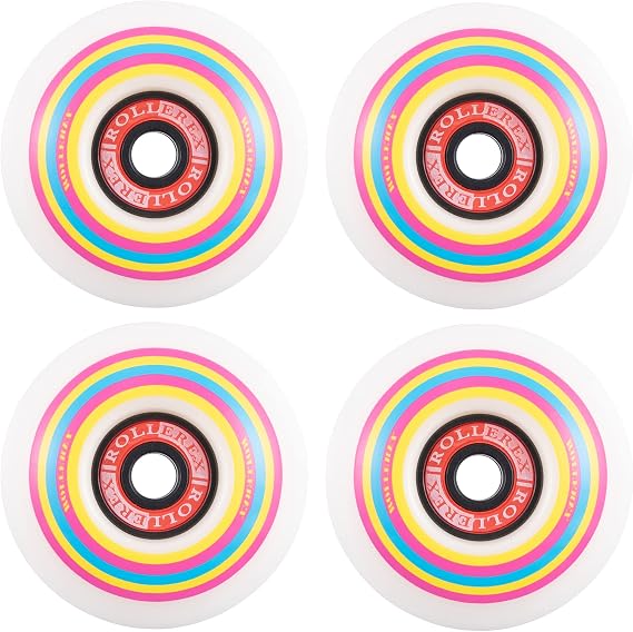 Rollerex Lollipop Boardwalk 92A 52mm Skateboard Wheels 4-Pack with Optional Bearings Set Durable 32mm Width Cruiser Wheels for Skateboards Smooth Ride & Easy Installation