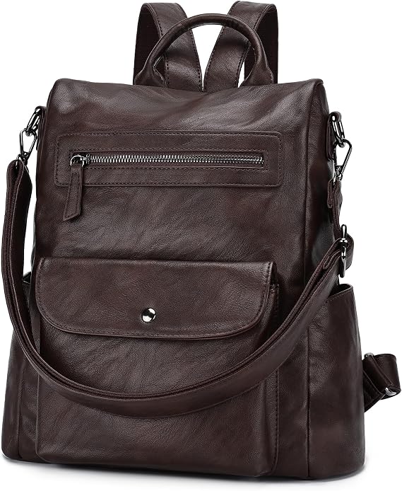 Backpack Purse for Women,Fashion Anti-Theft PU Leather Travel Shoulder Bag for Ladies Large Satchel VONXURY