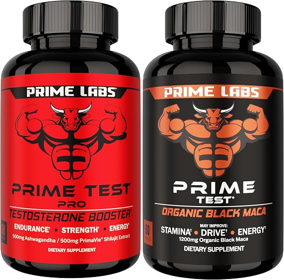 Prime Labs Prime Test Pro + Organic Black Maca Capsules