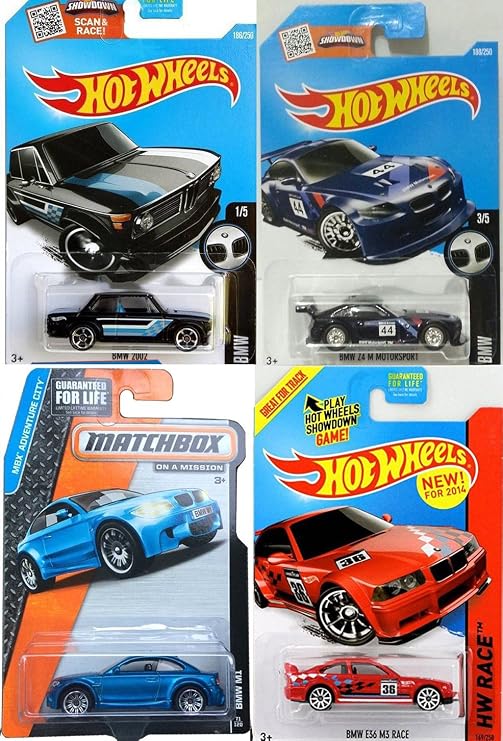 Hot Wheels BMW Collection + M1 Series Matchbox & E36 New Casting Red Race / BMW #188 Z4 Motorsport - Blue / Black 2002 model / Car Set