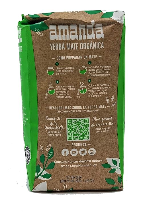 AMANDA YERBA Yerba Mate Amanda Organica, 1.102 lb