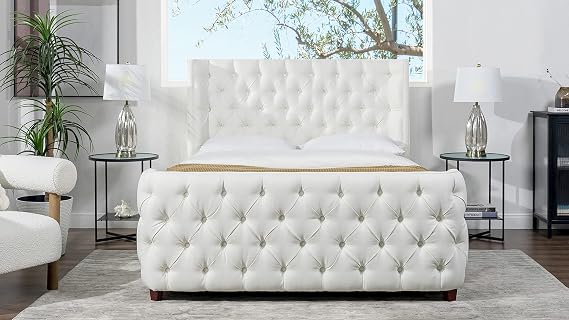 Jennifer Taylor Home Harmonie Queen Tufted Bed Headboard and Footboard Set