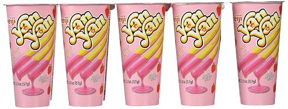 Meiji Yan Yan Strawberry Cream Snack, 2-Ounce Cups (Pack of 20)