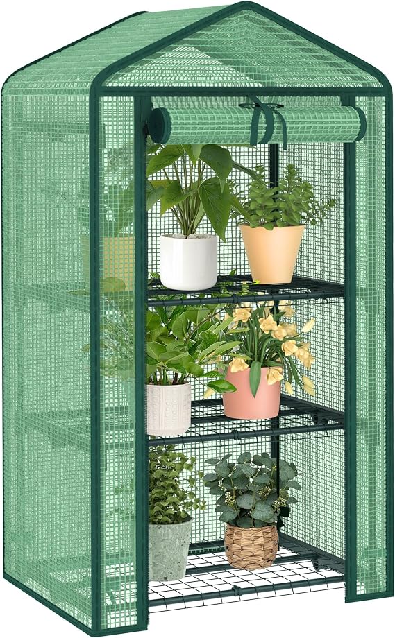 AlisisFores 3-Tier Greenhouse, PE Cover, 4ft Tall