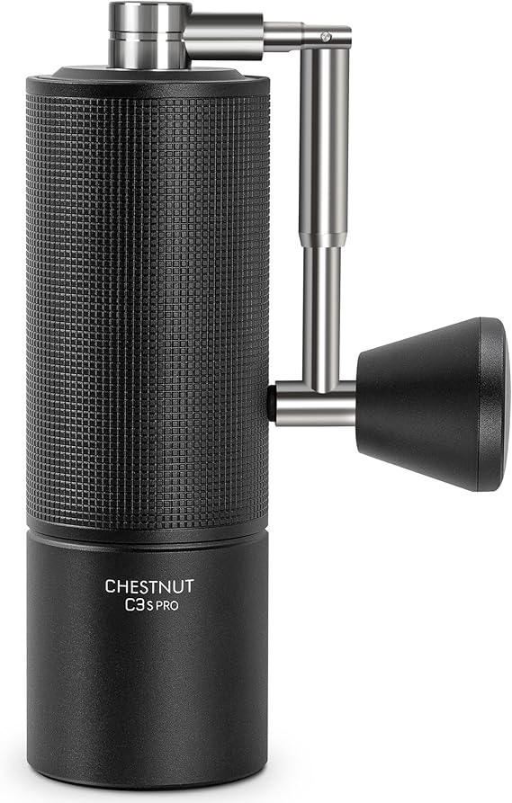 TIMEMORE C3S PRO Manual Coffee Grinder Metal Hand Grinding Coffee Mill with Folding Handle, Stainless Steel Burr, Adjustable Coarseness Settings, Labor-saving, Portable - NEW C3S PRO, Black