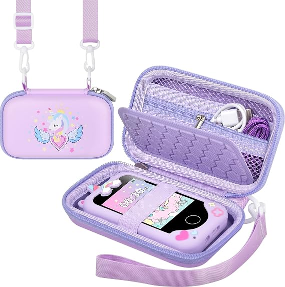 Kids Smart Phone Case Compatible with KOKODI/for Luoba/for Yosfeng/for Luyiilo/for WEOLULI/for MOTCTQVD/for UCIDCI Toys Cell Phone, Toddler Learning Play Toy Phone Holder Bag - Purple