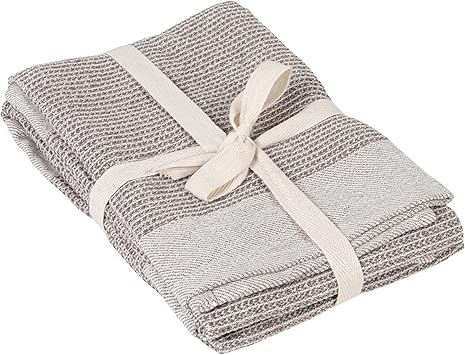 Bloomingville Cotton Waffle Weave Tea Towels (Set of 2), Grey, 2 Count