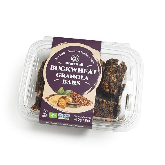 GluteNull Buckwheat Granola Bars, Cranberry-Raisin, Gluten Free, Plant Based, Good Source of Fiber, 8oz