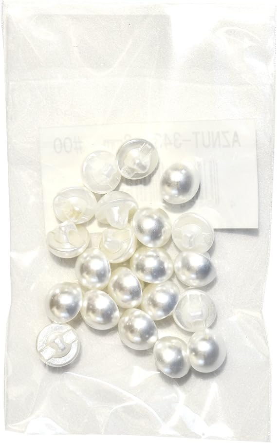 Bell Art AZNUT-343 Pearl Buttons, 0.3 inches 8 mm, Col.00, 20 Count