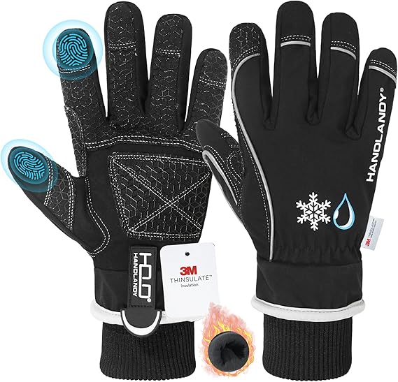 HANDLANDY Winter Work Gloves, 3M Thinsulate Waterproof Insulated Glove for Men Women