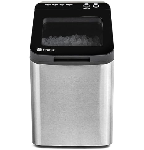 GE Profile Opal 1.0 Countertop Nugget Ice Maker | Chewable nugget ice, 34 lbs/day, First batch in 10 min, 3 lb bin, Flip-top lid, .5 Gallon Built-in Tank, Stainless Steel