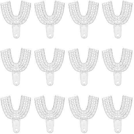 Coltene C6904 PRESIDENT Impression Tray, Lower Jaw, Medium, Transparent (Pack of 12)