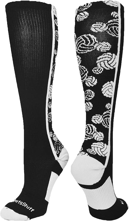 MadSportsStuff Crazy Volleyball Logo Over the Calf Socks (multiple colors)