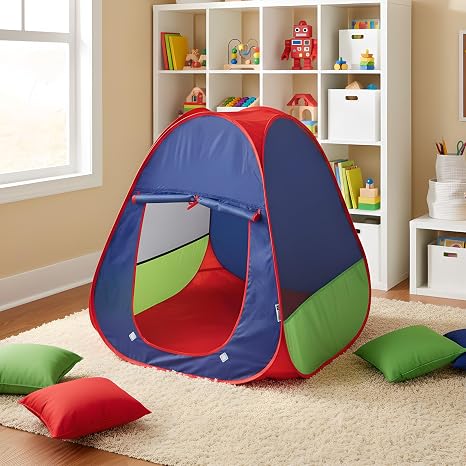 Pacific Play Tents Primary Pop-up Tent (60610) - Indoor/Outdoor Pop-up Playhouse for Toddler & Kids Easy Setup