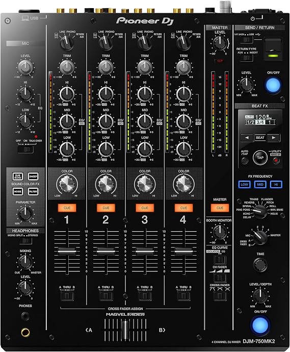 Pioneer DJ DJM-750MK2 4-Channel DJ Mixer, Beat FX, DVS, rekordbox