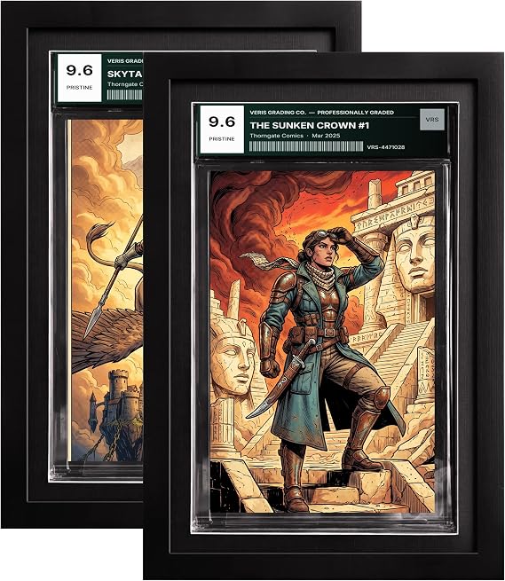 2 Pack Comic Book Frame for CGC Graded Slabs, Solid Pine