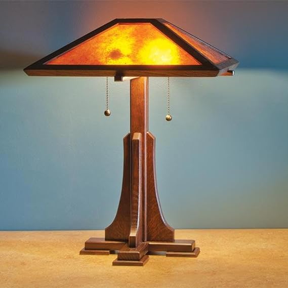 Woodworking Paper Plan to Make Arts and Craft Lamp - Material Not Included