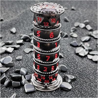 7-in-1 Dice Spinner for DND Set Dragon Metallic with Gift Case for Dungeons and Dragon Game, RPG Role Playing Table Game Gifts Black-Gold