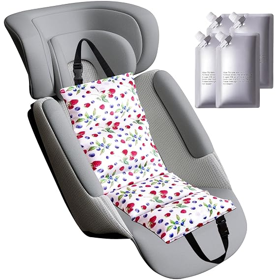 NCVI Car Seat Cooling Pad, Insulated Cushion with Ice Pack for Stroller Car