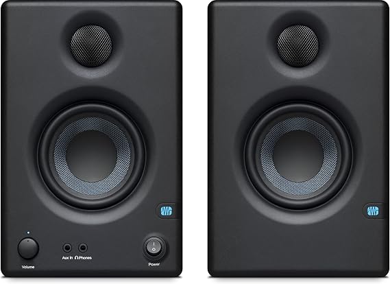 PreSonus Eris E3.5-3.5" Near Field Studio Monitors (Pair) Powered Desktop Speakers for Music Production, Studio-Quality Recording, and Active Media Reference