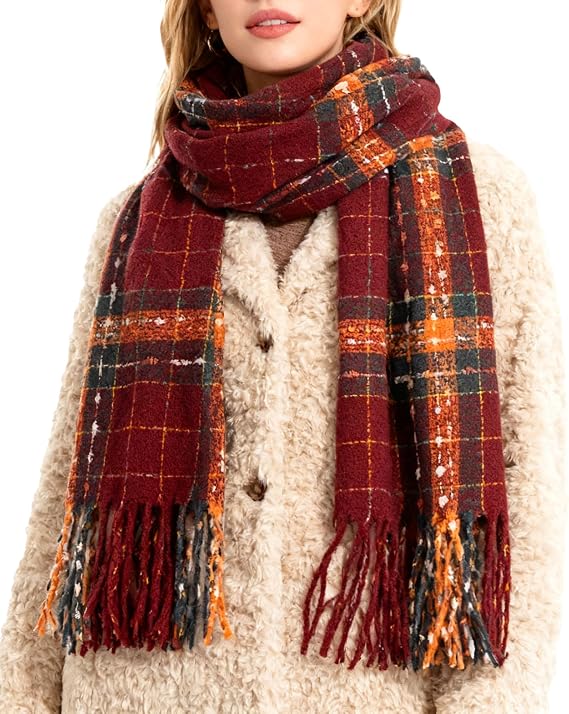 Women's Long Knit Scarf Winter Chunky Scarfs Warm Big Wrap Thick Winter Fashion Scarves for Outdoor Men & Women