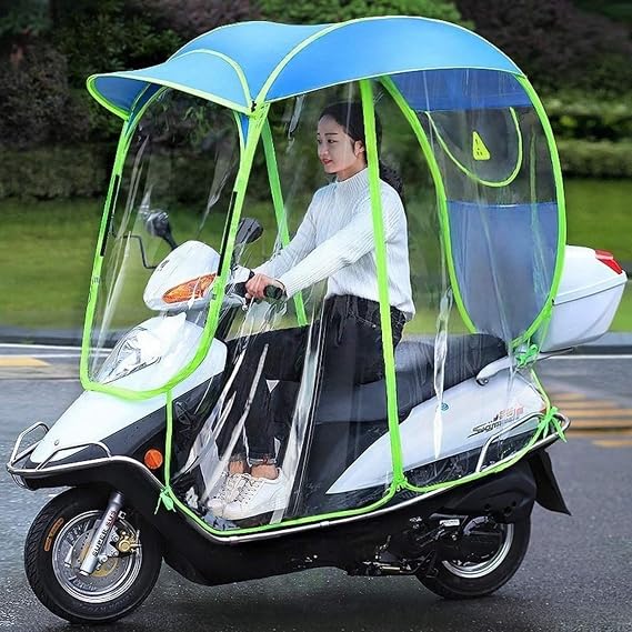 Fully Enclosed Electric Car Transparent Canopy Motorcycle Rain Cover Universal Motor Scooter Cycling Bike Sun