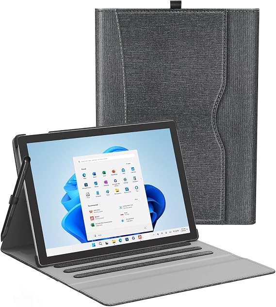 Case for Microsoft Surface Pro 11/10/9/8 13 Inch, Type Cover, Pocket, Black