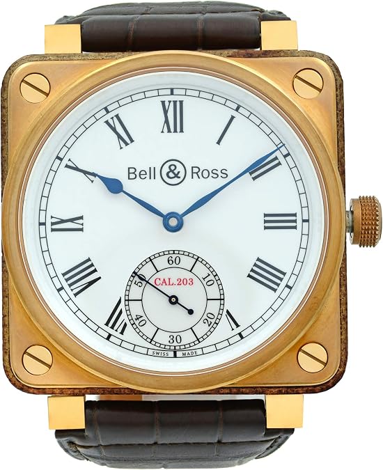 Bell & Ross Instrument De Marine Bronze Wood Manual Wind Watch BR01-CM-203